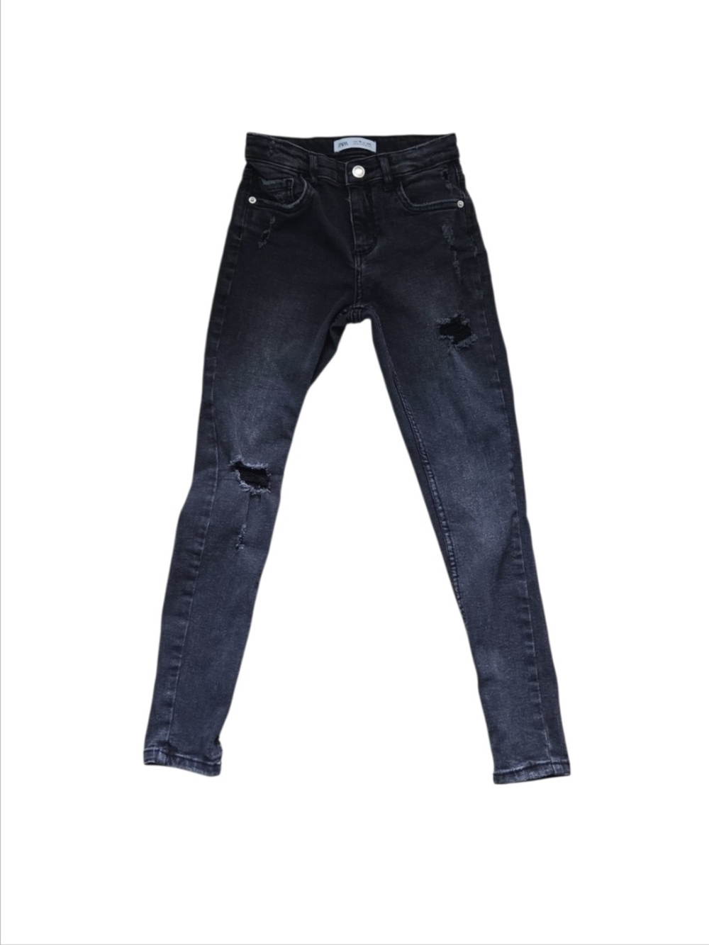 Size 10 Zara Black Skinny Distressed Jeans